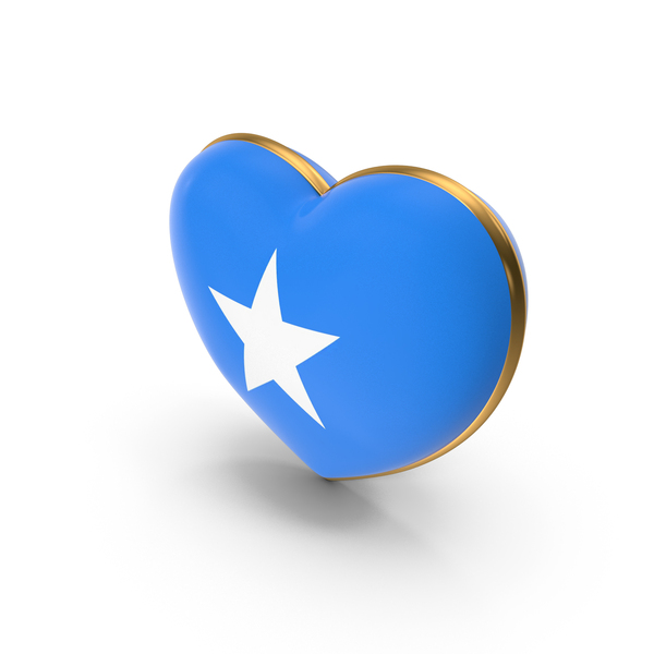Somalia Country Heart Flag Dual Shade Metallic Solid PNG & PSD Images