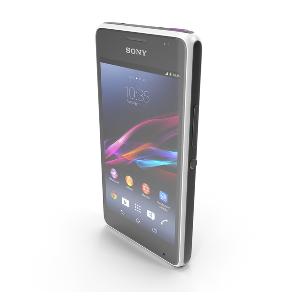 Smartphone: Sony Xperia E1 & E1 Dual White PNG & PSD Images
