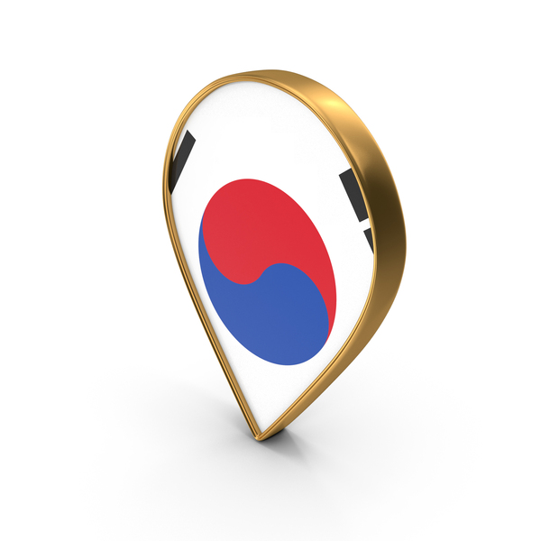 South Korea Flag Navigate Location Map PNG & PSD Images