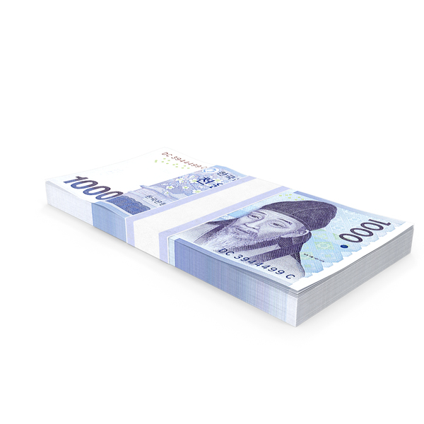 South Korean 1000 Won Banknote Bundle PNG & PSD Images South Korean 1000 Won Banknote Bundle PNG & PSD Images