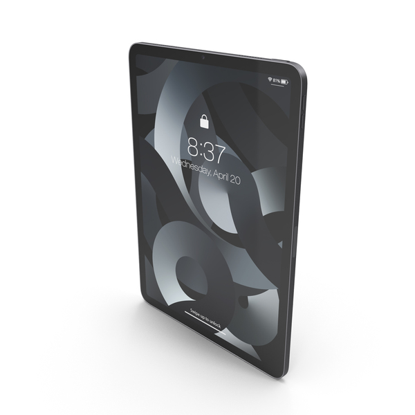 Tablet Computer: Space grey iPad Air 2022 PNG & PSD Images