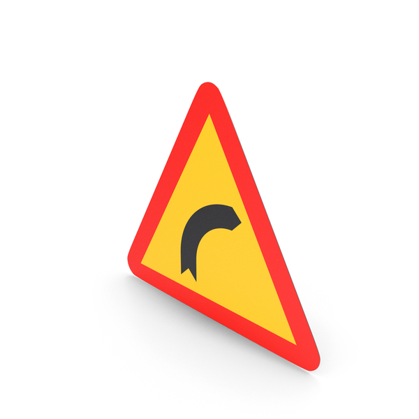 Traffic Signs: Spanish Sign Dangerous Curve to the Right PNG & PSD Images