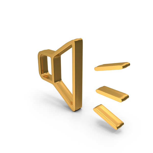 Computer Icon: Speaker Audio High Logo Gold PNG & PSD Images