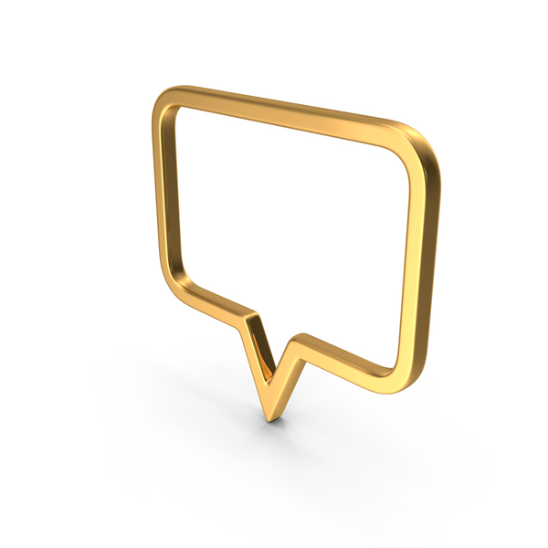 Balloon: Speech Bubble Gold PNG & PSD Images