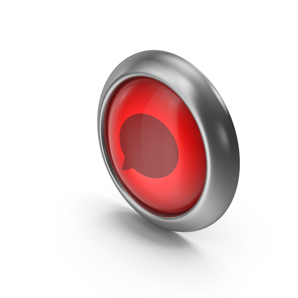 Computer: Speech Bubble Red Icon Button PNG & PSD Images