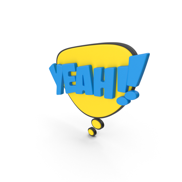 Balloon: Speech Bubble YEAH!! PNG & PSD Images