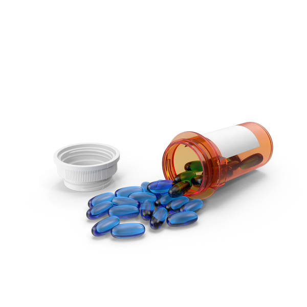 Medicine: Spilled Pill Bottle PNG & PSD Images