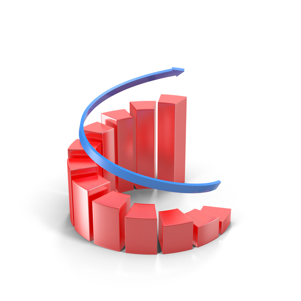 Spiral Growing Red Graph PNG & PSD Images