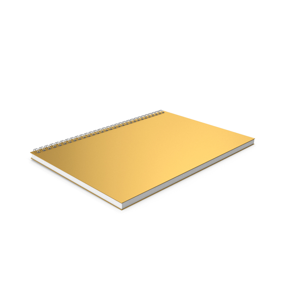 Notebook: Spiral Notepad Gold PNG & PSD Images