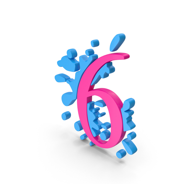 Splash Pink Number 6 PNG & PSD Images Splash Pink Number 6 PNG & PSD Images