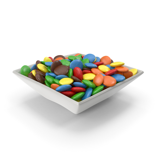 Square Bowl with Colored Chocolate Buttons PNG & PSD Images Square Bowl with Colored Chocolate Buttons PNG & PSD Images