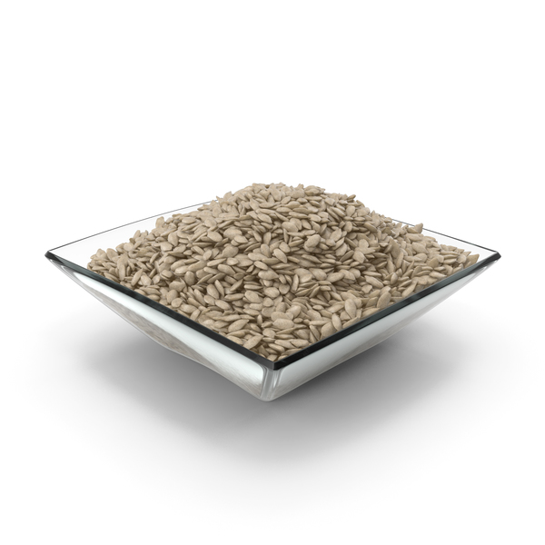 Seed: Square Bowl with Peeled Sunflower Seeds PNG & PSD Images