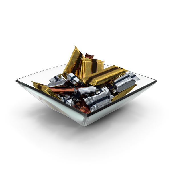 Square Bowl with Wrapped Candy Bars PNG & PSD Images Square Bowl with Wrapped Candy Bars PNG & PSD Images