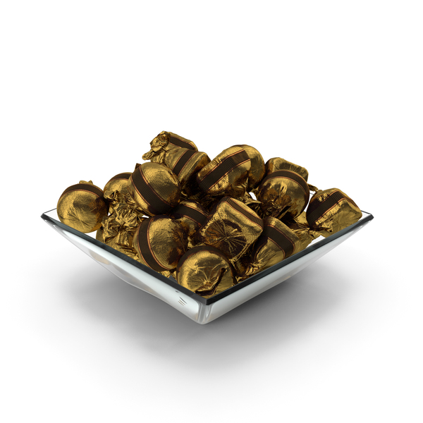 Hard Candy: Square Bowl with Wrapped Fancy Bonbons PNG & PSD Images Hard Candy: Square Bowl with Wrapped Fancy Bonbons PNG & PSD Images