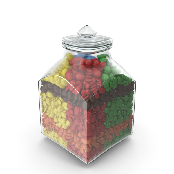Square Jar with Mixed Color Coated Chocolate Candy PNG & PSD Images Square Jar with Mixed Color Coated Chocolate Candy PNG & PSD Images