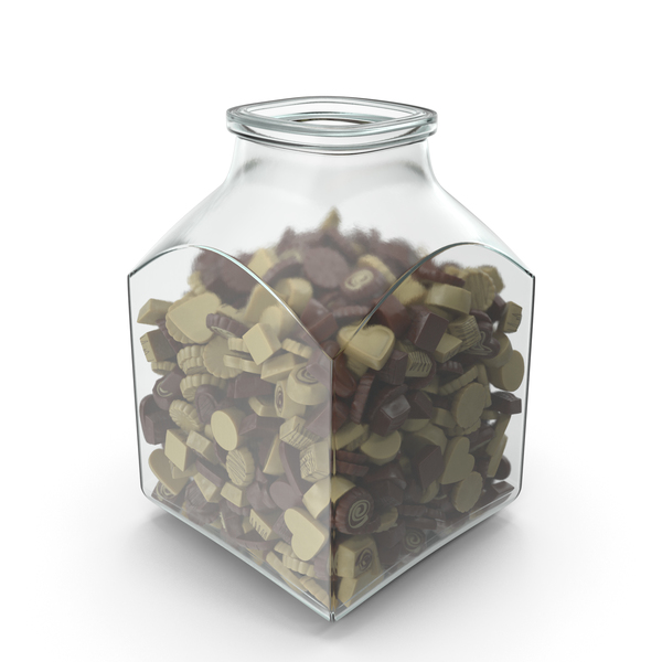 Square Jar with Truffle Chocolate Candy PNG & PSD Images Square Jar with Truffle Chocolate Candy PNG & PSD Images