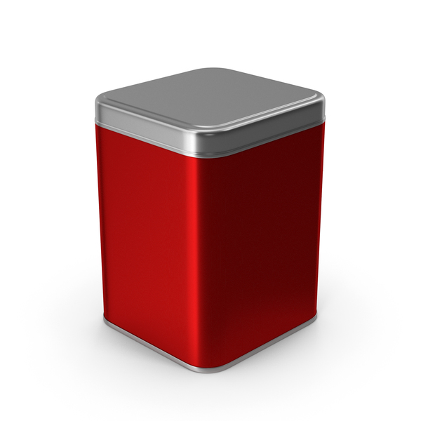 Square Metal Jar Red PNG & PSD Images