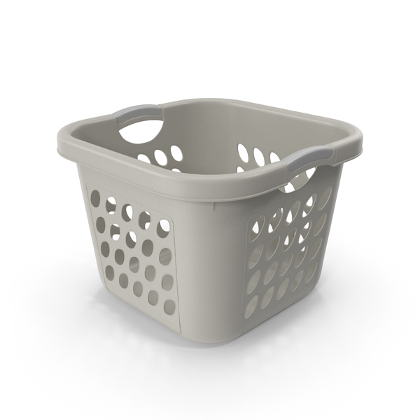 Hamper: Square Plastic Laundry Basket Grey PNG & PSD Images