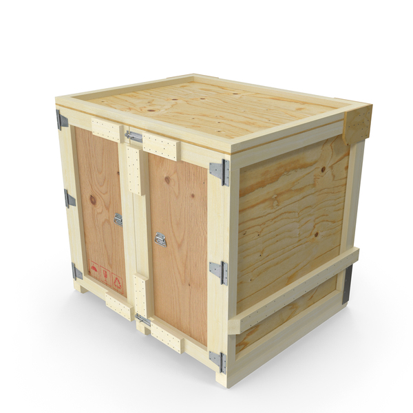 Square Wooden Double Door Shipping Crate PNG & PSD Images