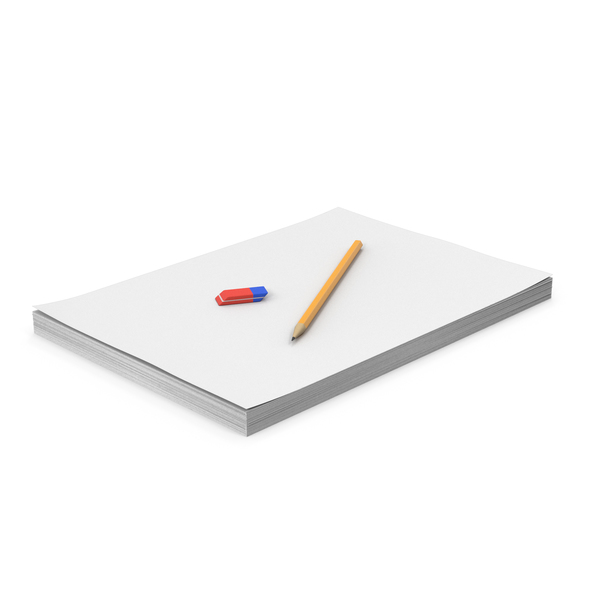 Stack Of A4 Paper With Pencil And Eraser PNG & PSD Images Stack Of A4 Paper With Pencil And Eraser PNG & PSD Images