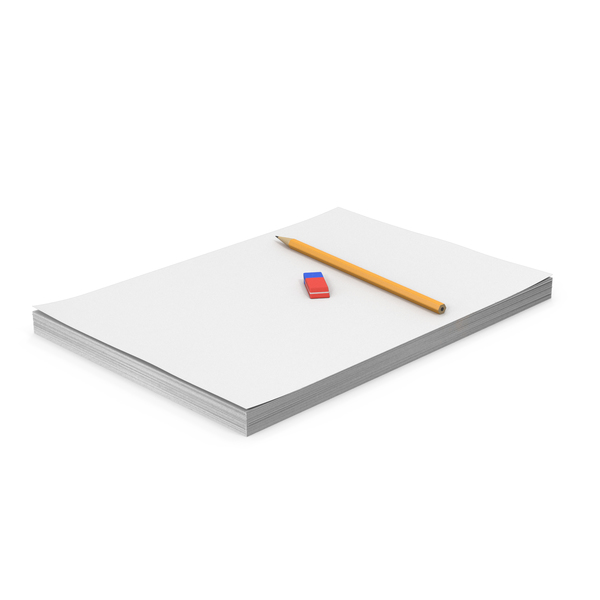 Stack Of A4 Paper With Pencil And Eraser PNG & PSD Images Stack Of A4 Paper With Pencil And Eraser PNG & PSD Images