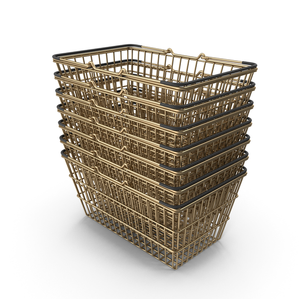 Shopping Basket: Stack of Gold Supermarket Baskets With Black Plastic PNG & PSD Images Shopping Basket: Stack of Gold Supermarket Baskets With Black Plastic PNG & PSD Images