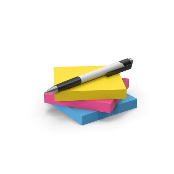 Marker: Stack Of Sticky Notes With Pen PNG & PSD Images