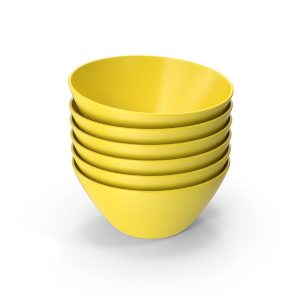 Bowl: Stack Of Yellow Bowls PNG & PSD Images