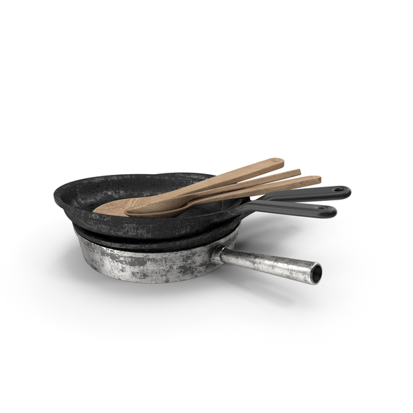 Frying Pan: Stacked Pans and Spoons PNG & PSD Images Frying Pan: Stacked Pans and Spoons PNG & PSD Images
