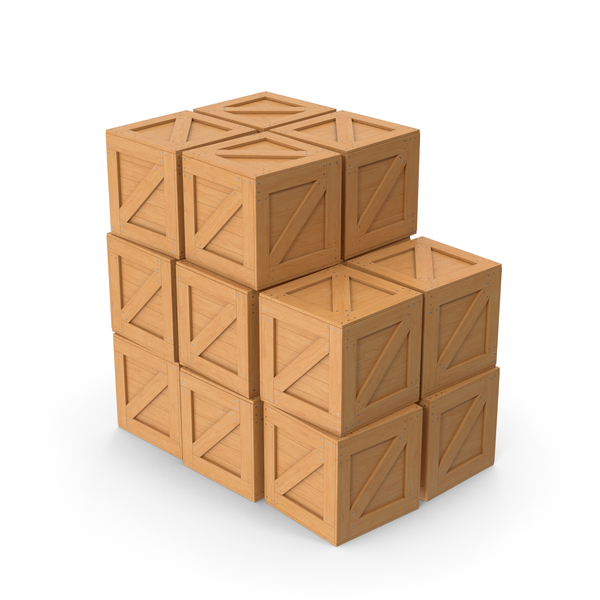 Crate: Stacked Wooden Box Crates PNG & PSD Images