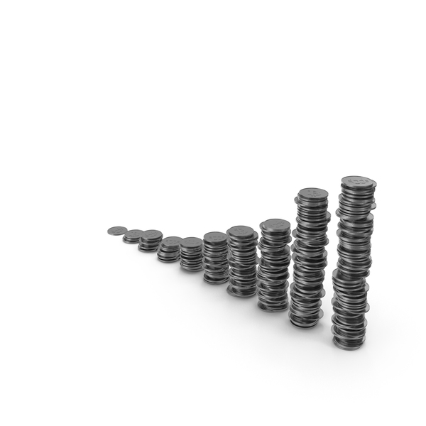 Bitcoin: Stacks Of Silver Bitcoins PNG & PSD Images