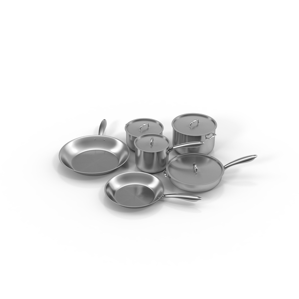 Stainless Steel Kitchen Cookware Set PNG & PSD Images Stainless Steel Kitchen Cookware Set PNG & PSD Images