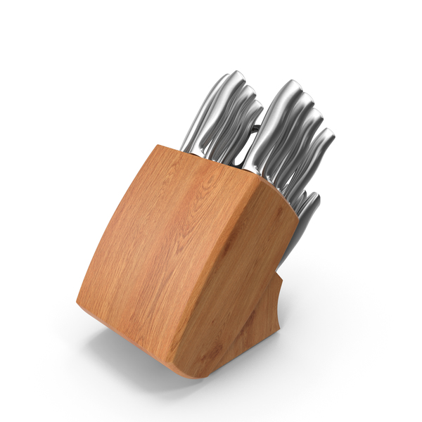 Chef's: Stainless Steel Knife Wooden Block Set PNG & PSD Images Chef's: Stainless Steel Knife Wooden Block Set PNG & PSD Images