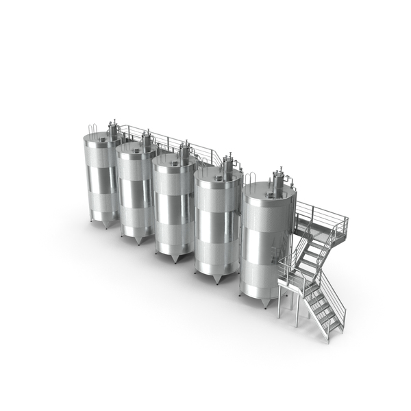 Manufacturing Machinery: Stainless Steel Wine Tanks Set with Stairs PNG & PSD Images Manufacturing Machinery: Stainless Steel Wine Tanks Set with Stairs PNG & PSD Images
