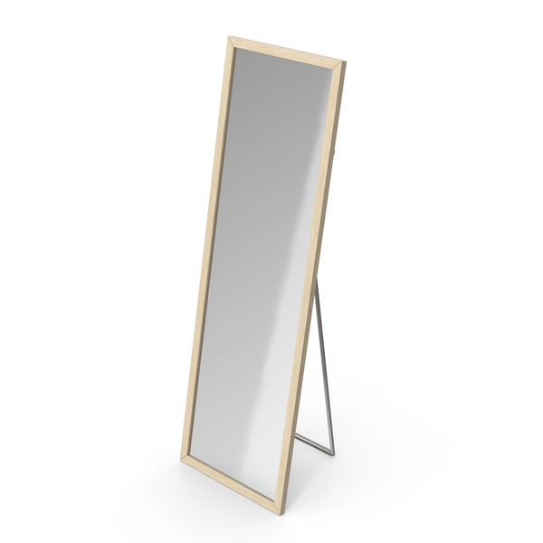Standing Mirror With Wooden Frame PNG & PSD Images