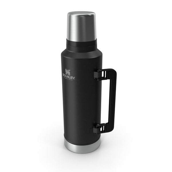 Thermal Mug: Stanley Black Thermos With Turned Handle PNG & PSD Images Thermal Mug: Stanley Black Thermos With Turned Handle PNG & PSD Images