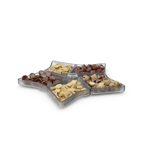 Star Compartment Bowl with Chocolate Truffles PNG & PSD Images