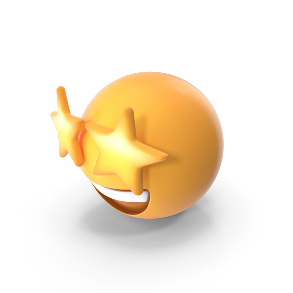 Smiley Face: Star Eyes Emoji PNG & PSD Images