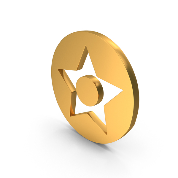 Symbols: Star In Round Icon Gold PNG & PSD Images