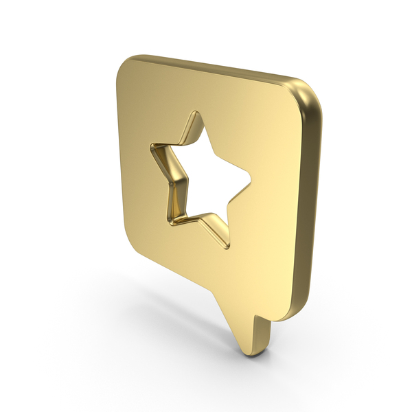 Symbols: Star Message Symbol Gold PNG & PSD Images
