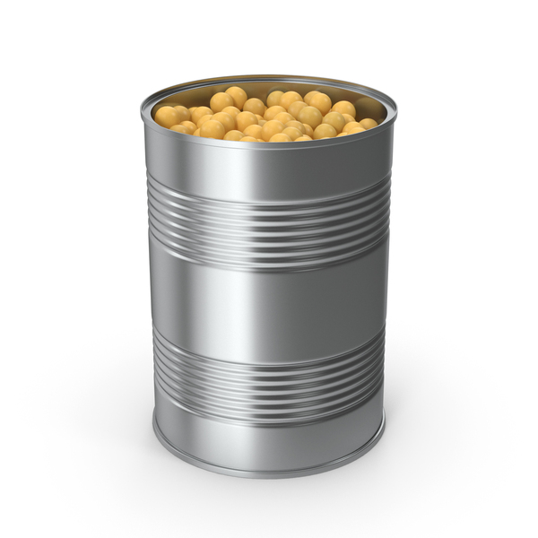 Steel Tin Can With Yellow Peas PNG & PSD Images