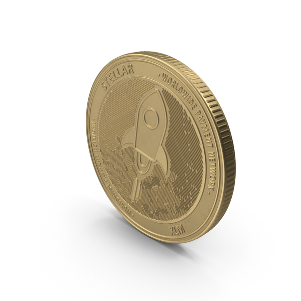 Stellar Lumens XLM Physical Coin Gold PNG & PSD Images