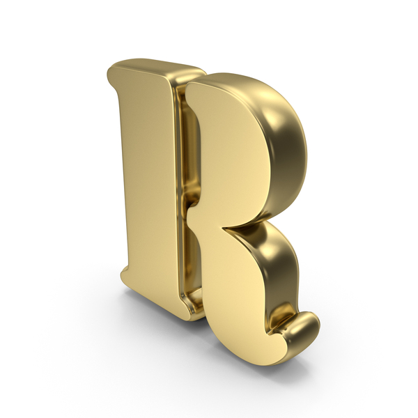 Language: Stencil Font R Gold PNG & PSD Images