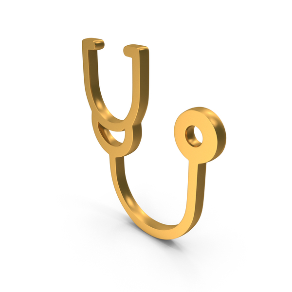 Symbols: Stethoscope Health And Medical Icon Gold PNG & PSD Images