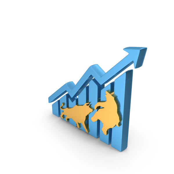 Symbols: Stock Market Growth Arrow Bull Bear Metallic PNG & PSD Images