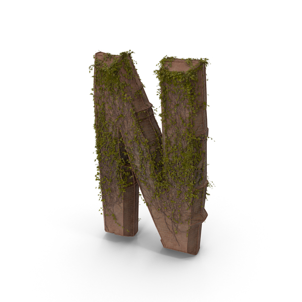 Language: Stone With Ivy Letter N PNG & PSD Images Language: Stone With Ivy Letter N PNG & PSD Images