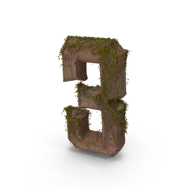 Stone With Ivy Number 3 PNG & PSD Images Stone With Ivy Number 3 PNG & PSD Images