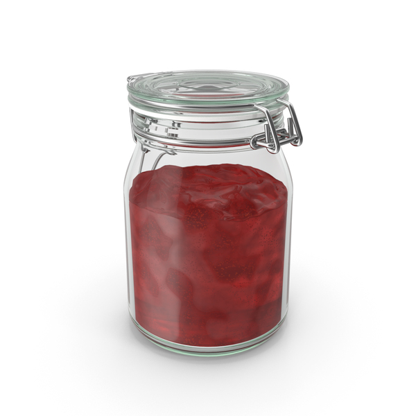 Strawberry Jam In Closed Hermetic Glass Jar PNG & PSD Images