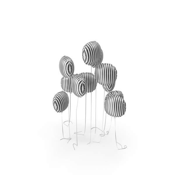 Balloons: Striped Balloon Set PNG & PSD Images