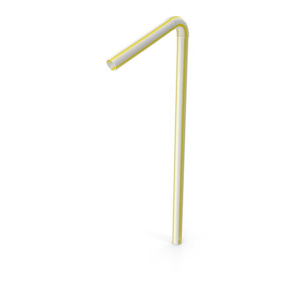 Striped Bendy Plastic Drinking Straw PNG & PSD Images
